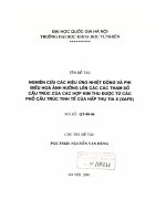 Nghiên cứu các hiệu ứng nhiệt động và phi điều hoà ảnh hưởng lên các tham số cấu trúc của các hợp kim thu được từ các phổ cấu trúc tinh tế của hấp thụ tia X(XAFS