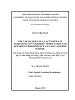 Sử dụng các hoạt động đóng kịch để nâng cao động lực học tập và khả năng nói tiếng Anh cho học sinh lớp 10 tại Trường THPT Nam Cao