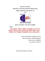 TỔ CHỨC THỰC HIỆN NGHIỆP VỤ XUẤT KHẨU HÀNG FCL BẰNG ĐƯỜNG BIỂN TẠI CÔNG TY TNHH TM HỒNG NGA SÀI GÒN