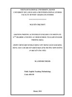 Thiết chỉnh một số hoạt động viết trong sách giáo khoa Tiếng Anh lớp 11 để khuyến khích học sinh trường THPT Đường An học kĩ năng viết