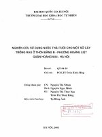 Nghiên cứu sử dụng nước thải tưới cho một số cây trồng rau ở thôn Bằng B- Phường Hoàng Liệt- Quận Hoàng Mai- Hà Nội