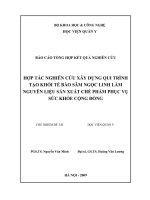 Hợp tác nghiên cứu xây dựng qui trình tạo khối sâm Ngọc Linh làm nguyên liệu sản xuất chế phẩm phục vụ sức khoẻ cộng đồng