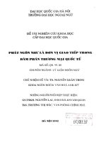 Phát ngôn như là đơn vị giao tiếp trong đàm phán thương mại quốc tế  t