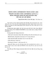 Định lượng artemisinin trong dược liệu thanh cao hoa vàng (Artemisia Annua L.) bằng phương pháp đo mật độ hấp thụ vết sắc ký lớp mỏng