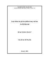 Lược khảo tác giả tác phẩm trong văn học Ấn Độ hiện đại