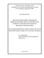 Việc sử dụng hoạt động nhóm để cải thiện kỹ năng nói của sinh viên năm thứ nhất Trường Cao đẳng Cơ khí Luyện kim, Thái Nguyên