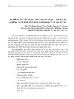 Nghiên cứu xây dựng tiêu chuẩn dược liệu sạch actiso, bạch chỉ, cúc hoa, đương quy và ngưu tất