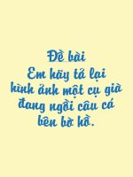 Tả cụ già ngồi câu cá bên hồ