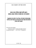 Nghiên cứu thiết kế, chế tạo, lắp đặt và vận hành thiết bị thuỷ điện cho Nhà máy Thuỷ điện Đakrsông công suất 20 Mw