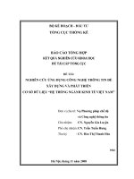 Nghiên cứu ứng dụng công nghệ thông tin để xây dựng và phát triển cơ sở dữ liệu Hệ thống ngành kinh tế Việt Nam