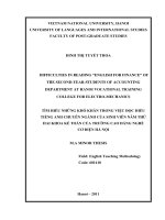 Tìm hiểu những khó khăn trong việc đọc hiểu tiếng Anh chuyên ngành của sinh viên năm thứ nhất hai khoa kế toán của trường Cao đẳng Nghề Cơ Điện Hà Nội