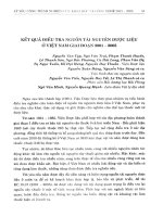 Kết quả điều tra nguồn tài nguyên dược liệu ở Việt Nam gia đoạn 2001-2005