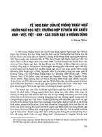 Về  kho báu  của hệ thống thuật ngữ ngôn ngữ học Việt  Trường hợp từ điển đối chiếu Anh - Việt, Việt - Anh - Cao Xuân Hạo  Hoàng Dũng