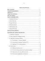 Việc sử dụng các hoạt động nói để dạy ngữ pháp theo đường hướng giao tiếp cho sinh viên năm thứ nhất không chuyên tiếng Anh trường Đại học Thương Mại.PDF