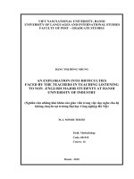 Nghiên cứu những khó khăn của giáo viên trong việc dạy nghe cho hệ không chuyên tại trường Đại học Công nghiệp Hà Nội