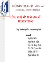 CÔNG NGHỆ sản XUẤT gốm sứ TRUYỀN THỐNG