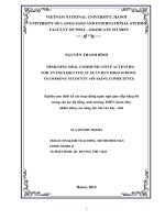 Nghiên cứu thiết kế các hoạt động ngôn ngữ giao tiếp bằng lời trong câu lạc bộ tiếng Anh trường THPT Xuân Huy nhằm nâng cao năng lực nói của học sinh