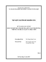 Báo cáo kết quả thanh tra, kết luận thanh tra - Những vấn đề lý luận và thực tiễn - Tập hợp chuyên đề và báo cáo kiến nghị