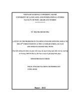 A Study on the Problems in Teaching English Listening Skills to the 10th form Students at Phu Ly B High School and some Suggested Solutions