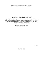 Xây dựng phần mềm đối chiếu số liệu giữa cơ quan tài chính và Kho bạc Nhà nước trong kiểm toán ngân sách địa phương