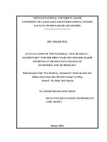 An Evaluation of the material New Headway_ Elementary for the first year non-English major students at Thai Nguyen College of Economics and Technology