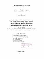 Cơ sở lí luận sách giáo khoa chuyên ngoại ngữ ( tiếng Nga) ngoài môi trường bản ngữ