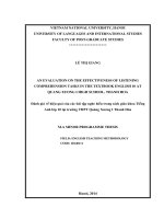 Đánh giá về hiệu quả của các bài tập nghe hiểu trong sách giáo khoa Tiếng Anh lớp 10 tại trường THPT Quảng Xương I Thanh Hóa M A Thesis Linguistics