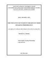 The influence of students' beliefs on their speaking performance = tác động của niềm tin đối với khả năng nói của sinh viên yt.PDF