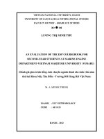 Đánh giá giáo trình tiếng Anh chuyên ngành dành cho sinh viên năm thứ hai Khoa Máy Tàu Biển - Trường ĐH Hàng Hải Việt Nam