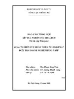 Nghiên cứu hoàn thiện phương pháp điều tra doanh nghiệp hàng năm