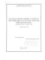 Xây dựng chương trình và nội dung thí nghiệm huấn luyện học sinh giỏi THPT môn hóa học