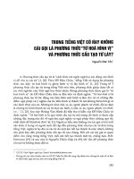 Trong tiếng Việt có hay không cái gọi là phương thức Từ hóa hành vị và phương thức cấu tạo từ láy