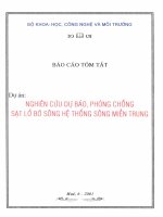 Nghiên cứu dự báo, phòng chống sạt lở bờ sông hệ thống sông miền Trung