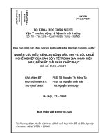 Nghiên cứu điều kiện lao động đặc thù và sức khoẻ nghề nghiệp của cán bộ y tế trong giai đoạn hiện nay, đề xuất giải pháp khắc phục