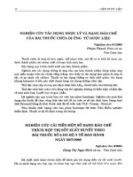 Nghiên cứu tác dụng dược lý và dạng bào chế của bài thuốc chữa dị ứng từ dược liệu