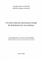 Ứng dụng phương pháp đại số tổ hợp để tính độ đo xác suất rời rạc