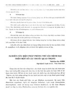 Nghiên cứu biện pháp phòng trừ sâu bệnh hại trên một số cây thuốc quan trọng