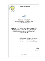 Nghiên cứu ứng dụng các phương pháp dự báo ngắn hạn để dự báo một số chỉ tiêu thống kê kinh tế chủ yếu ở Việt Nam