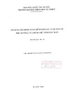 Áp dụng mô hình toán để đánh giá và dự báo sự phú dưỡng của hồ Ba Bể, tỉnh Bắc Kạn
