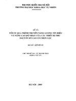Tối ưu hoá quá trình truyền năng lượng tín hiệu và nâng cao độ nhạy của các thiết bị thu dải tần số cao có chọn lọc