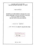 Nghiên cứu biến động cảnh quan và đa dạng sinh học, nguồn lợi thủy, hải sản vùng cửa sông ven biển huyện Tiên Lãng, Hải Phòng