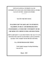 Những khó khăn và giải pháp trong việc dạy từ vựng cho sinh viên chuyên ngành Nhiệt Lạnh tại trường Đại học Công Nghiệp Thành Phố Hồ Chí Minh