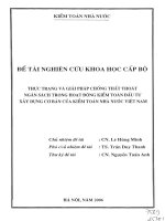 Thực trạng và giải pháp chống thất thoát ngân sách trong hoạt động kiểm toán đầu tư xây dựng cơ bản của Kiểm toán Nhà nước Việt Nam
