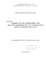 Nghiên cứu quá trình điều chế bột màu Lithopon từ các nguồn quặng kẽm và baritin Việt Nam