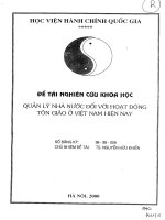Quản lý nhà nước các hoạt động tôn giáo trong giai đoạn hiện nay