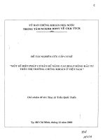 Một số giải pháp cơ bản nâng cao hoạt động đầu tư trên thị trường chứng khoán Việt Nam