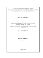 English language teachers' training needs at High schools in Hanoi = Nghiên cứu nhu cầu bồi dưỡng giáo viên tiếng Anh của Hà Nội