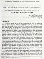 Chia sẻ nguồn lực thông tin - Kinh nghiệm thư viện Mỹ và giải pháp cho Thư viện Việt Nam