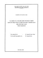 Vai trò của văn hóa đối với phát triển kinh tế Nhật Bản và một số gợi ý chính sách đối với Việt Nam