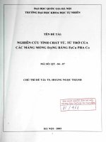 Nghiên cứu tính chất từ, từ trở của các mảng mỏng dạng băng FeCu PHA Co